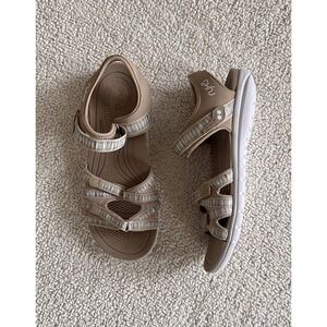 Ryka Q-Contour Footbed Sandals Beige Neutral Casual Travel Walking  10w 27cm